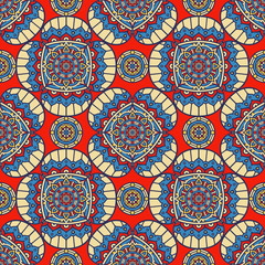 Fototapeta premium Ethnic floral seamless pattern