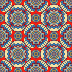 Ethnic floral seamless pattern