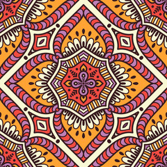 Ethnic floral seamless pattern