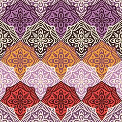 Ethnic floral seamless pattern
