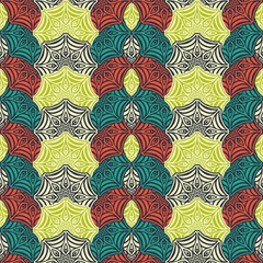 Ethnic floral seamless pattern