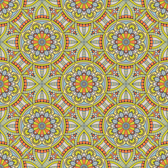 Ethnic floral seamless pattern