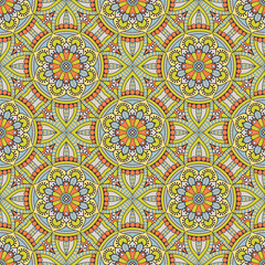 Ethnic floral seamless pattern