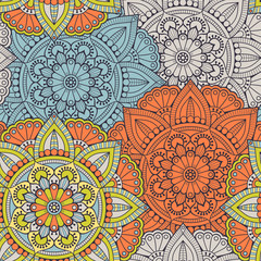 Ethnic floral seamless pattern