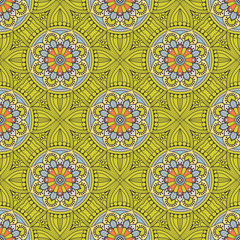 Ethnic floral seamless pattern