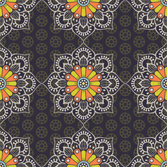 Ethnic floral seamless pattern