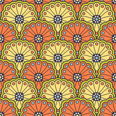 Ethnic floral seamless pattern