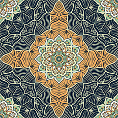 Ethnic floral seamless pattern