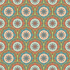 Ethnic floral seamless pattern