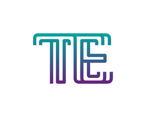 TE lines letter logo
