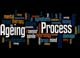 Ageing Process, word cloud concept