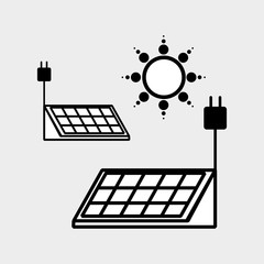 Eco design. Green concept. solar panel icon