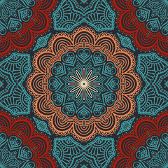 Ethnic floral seamless pattern