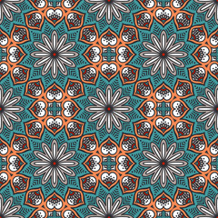 Ethnic floral seamless pattern
