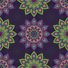 Ethnic floral seamless pattern