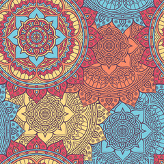 Ethnic floral seamless pattern