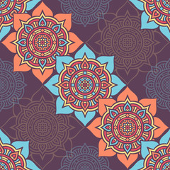 Ethnic floral seamless pattern