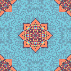 Ethnic floral seamless pattern