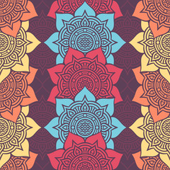 Ethnic floral seamless pattern
