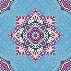 Ethnic floral seamless pattern