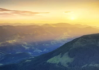 Foto op Canvas Mountain valley during sunset. Beautiful natural landscape © biletskiyevgeniy.com