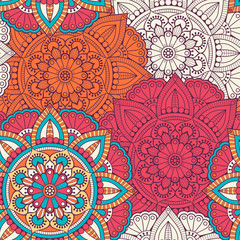 Ethnic floral seamless pattern