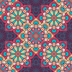 Ethnic floral seamless pattern