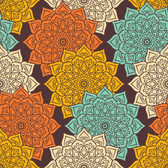 Ethnic floral seamless pattern
