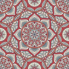 Ethnic floral seamless pattern