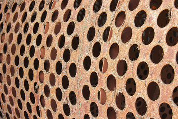 Old steel grating of separation recycling garbage