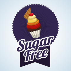 Sugar free design. candy concept. sweet icon, editable vector