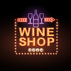 Wine shop neon sign