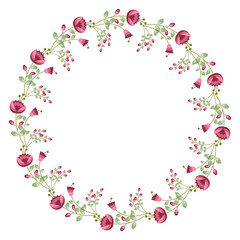 Floral round frame