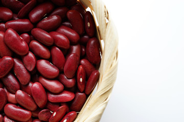 close up red bean whole grain background