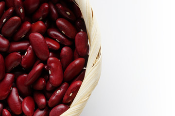 close up red bean whole grain background