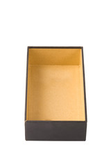 Cardboard tray or  dark brown paper package tray isolated with s