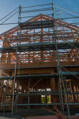 wooden frame in the construction of homes, building in New Zealand