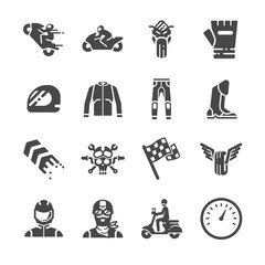 Fototapeta premium Zestaw ikon motocykli