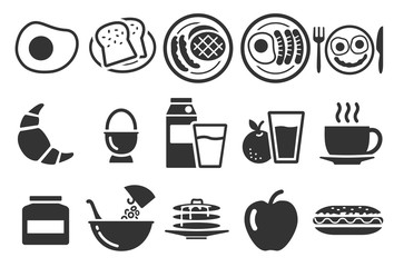 Stock Vector Illustration: Breakfast icons
