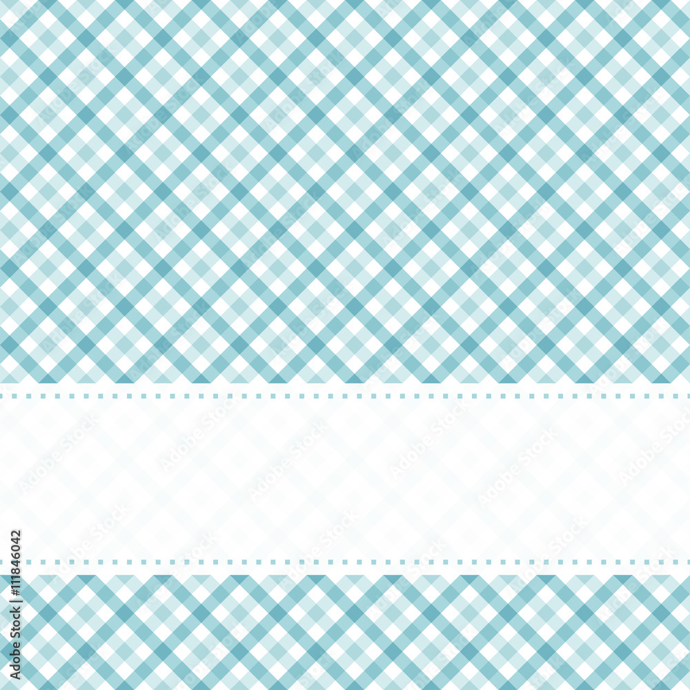 Poster checkered table cloth pattern with banner