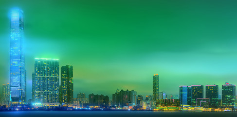 Panorama of Hong Kong and Financial district