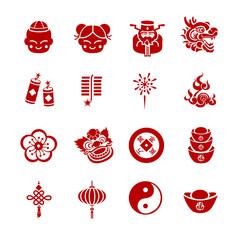 Chinese New Year icons - Illustration