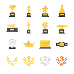 Stock Vector Illustration: Awards and Trophy