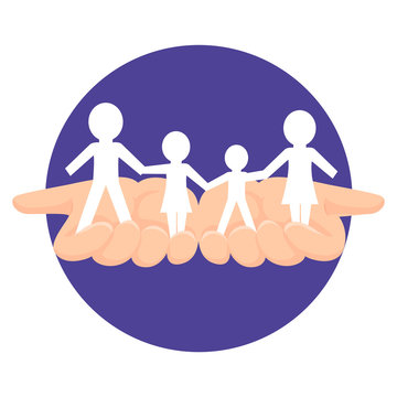 Vector Illustration of Hands showing Family symbol