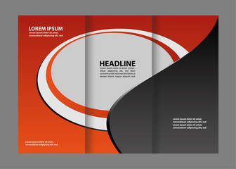 Vector Tri Fold Brochure Design. Corporate Leaflet, Cover Template
