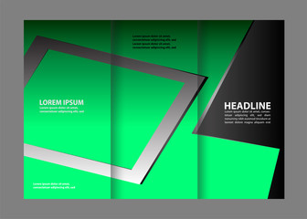 Tri-fold Brochure Beauty Salon and Catalog Vector Design Template

