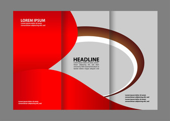 Vector Tri Fold Brochure Design. Corporate Leaflet, Cover Template
