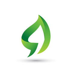 Green Leaf Number Four Logo