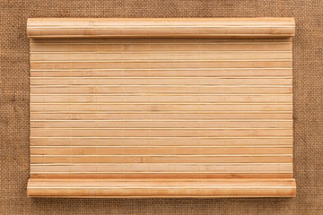 Bamboo mat in the form of a manuscript on sackcloth