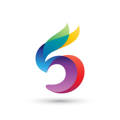 Fototapeta na wymiar Colorful Five Logo